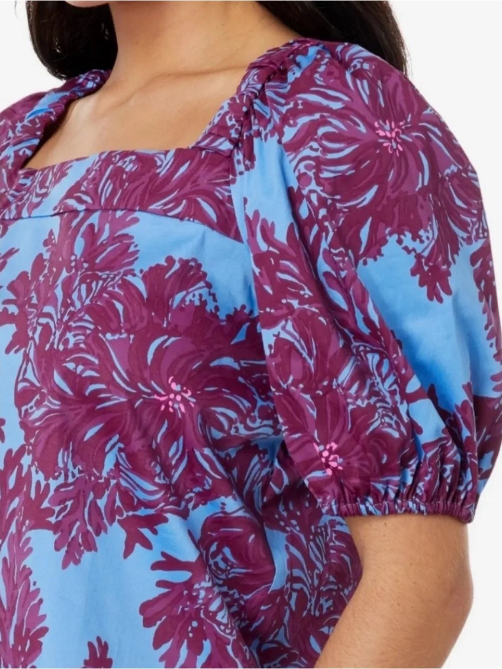Lilly Pulitzer Torrey Short Sleeve Stretch Top with Tie Back size 8